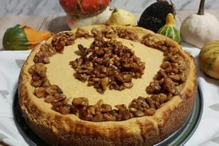 Receta de croata Cheesecake de calabaza y nueces acarameladas - LA NACION