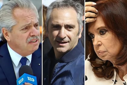 Alberto Fernández, Andrés Larroque y Cristina Kirchner