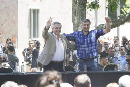 Alberto Fernández y Máximo Kirchner, en San Vicente, a fines de 2021, cuando el diputado asumió la conducción del PJ bonaerense