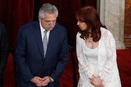 Alberto Fernández y Cristina Kirchner, en la apertura del período de sesiones legislativas 2022