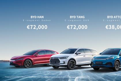 BYD announces pre-sale prices of European passenger car range