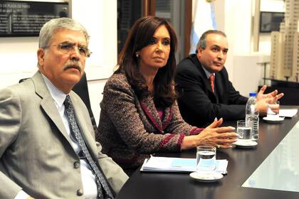Julio de Vido, Cristina Kirchner y José López, tres de los principales acusados en la causa