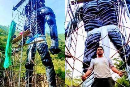 Depredador gigante: mide más de diez metros y el resultado de la obra se volvió viral