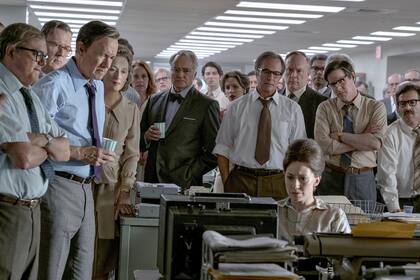 Tom Hanks, Meryl Streep y Carrie Coon en The Post: los oscuros secretos del Pentágono, de Steven Spielberg