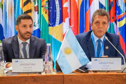 El ministro de Economía, Sergio Massa, se reunión con el directorio de CAF, en Chile