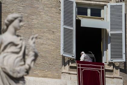 El Papa, ayer, tras el Angelus en el Vaticano