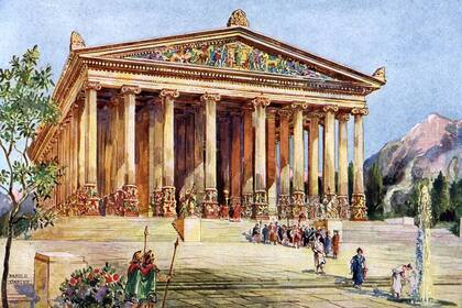 El templo de Artemisa, Éfeso. Ilustración de "Maravillas del pasado", 1933-1934.
