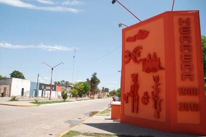Entrada del pueblo de Herrera, en Santiago del Estero.
