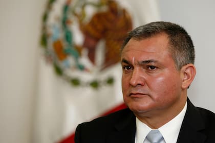 Fotografía de archivo del secretario de Seguridad Pública de México, Genaro García Luna, en conferencia de prensa