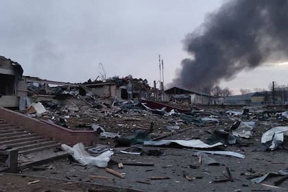 Imagen de un ataque previo con misiles en el polígono militar de Yavoriv, al noroeste de Lviv