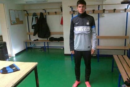 Joaquín Correa, en 2013, cuando llegó para una prueba en Inter; lo descartaron y terminó en Sampdoria