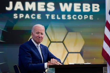 Joe Biden durante la presentación de la imagen tomada por el telescopio espacial James Webb