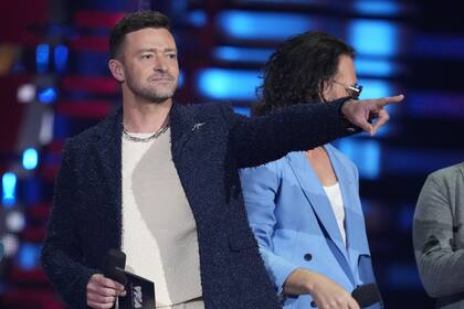 Justin Timberlake presentó junto a NSYNC un premio en los MTV Video Music Awards en septiembre de 2023, en el Prudential Center de Newark, N.J. (Photo by Charles Sykes/Invision/AP)�