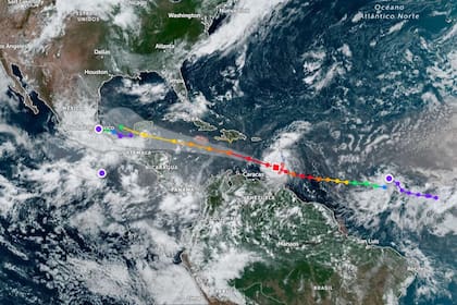 La trayectoria del huracán Beryl, que se dirige rumbo a México