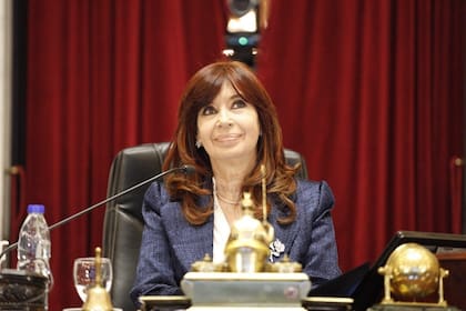 La vicepresidenta, Cristina Fernández de Kirchner, en la apertura de la sesión