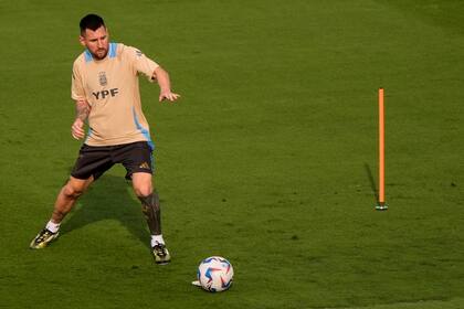 Lionel Messi en un entrenamiento en la Copa América