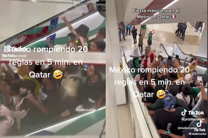 Los aficionados de México protagonizaron un momento de euforia en el metro de Qatar durante el Mundial 2022