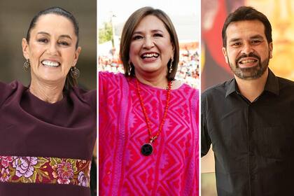 Los candidatos para las elecciones en México: Claudia Sheinbaum, Xóchitl Gálvez y Jorge Álvarez Máynez