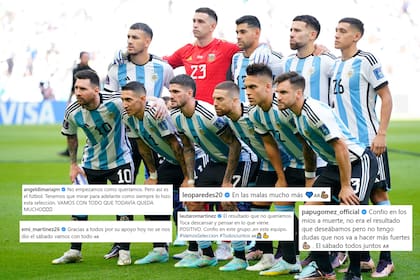 Los jugadores de la selección argentina se manifestaron en redes después de la derrota ante Arabia Saudita