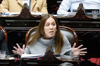 María Eugenia Vidal, en la sesión de la cámara de Diputados, para tratar la ley de reforma jubilatoria
