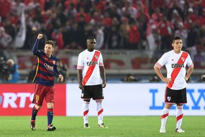 Messi celebra ante River