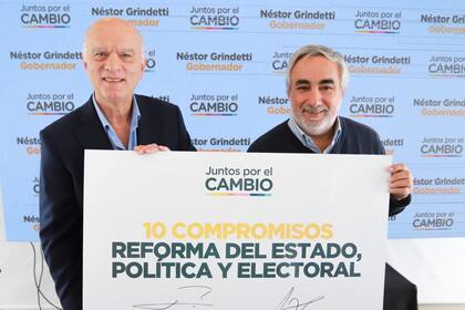 Néstor Grindetti y Miguel Fernández, candidatos de Juntos por el Cambio a gobernador y vice de la provincia de Buenos Aires