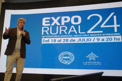 Nicolás Pino, presidente de la Rural, en la presentación de la próxima Exposición Rural de Palermo, que se hará del 18 al 28 del actual