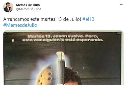 No podían faltar los memes de Julio Iglesias, en este caso combinado con el póster de la película Martes 13.