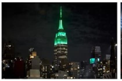 The cast of "House of the Dragon" on ESB's 86th Floor Observatory; ESB lit in green; the Iron Throne on the Grand Staircase. (Photo: Business Wire)