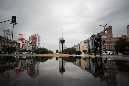 Tormentas y lluvia en el Microcentro de la Ciudad de Buenos Aires