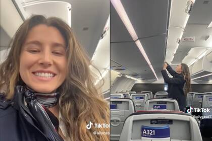 Una azafata decidió mostrar cómo son sus momentos libres, tanto dentro como fuera del avión