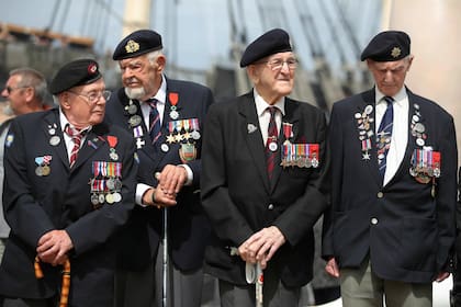 Veteranos del Día D, ayer, durante las celebraciones por el desembarco en Normandía