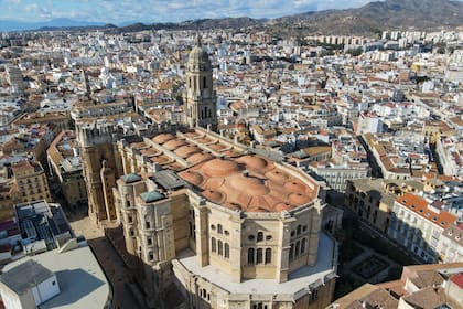 Vista aérea de la Catedral de Málaga, en España