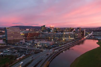 Vista general del centro de Oslo, Noruega, el 17 de noviembre de 2020